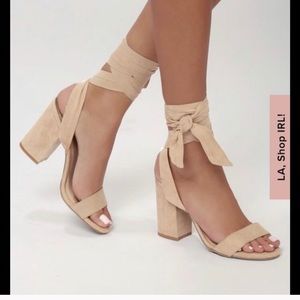 Lulus nude lace up heels